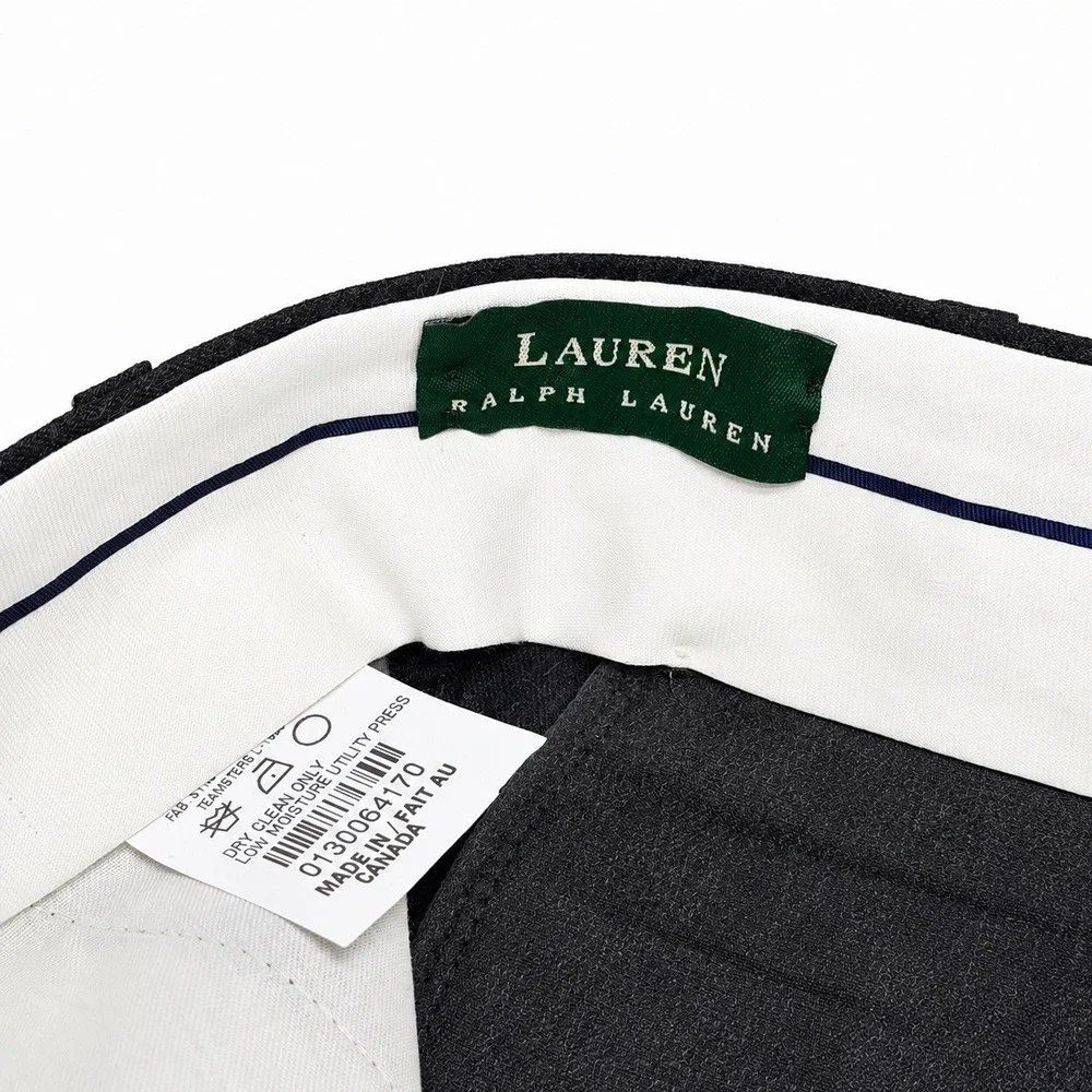NWT Lauren Ralph Lauren Neil Wool Dress Pants Mens 40x32 Charcoal Pleated Cuffed